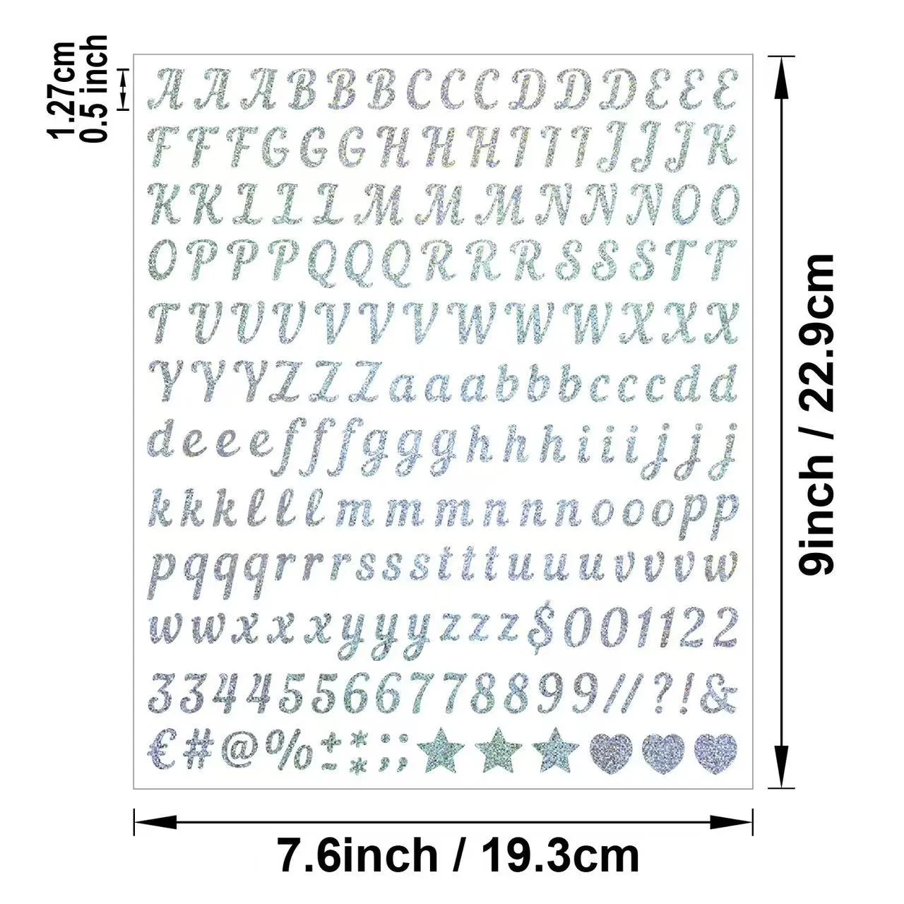 Autocolant decorativ alfabetic și numeric din gresie