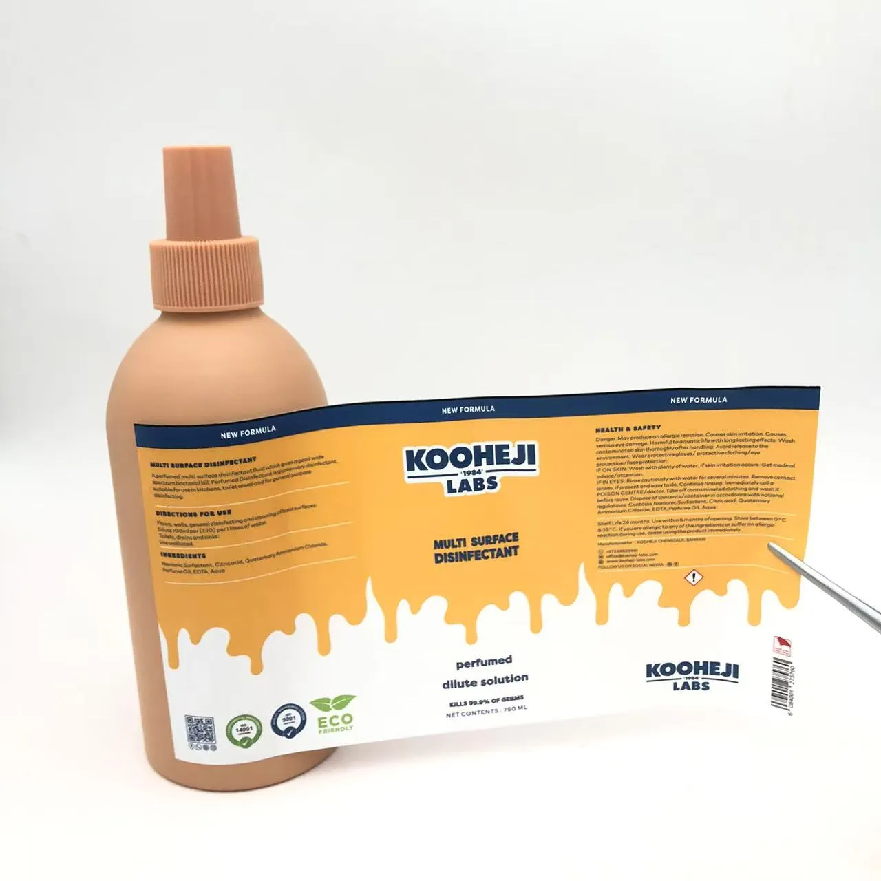 Etichete de ambalare pentru sticle de dezinfectant